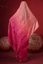 Dual Tone Pink Ombre Woven Dola Crape Soft Silk