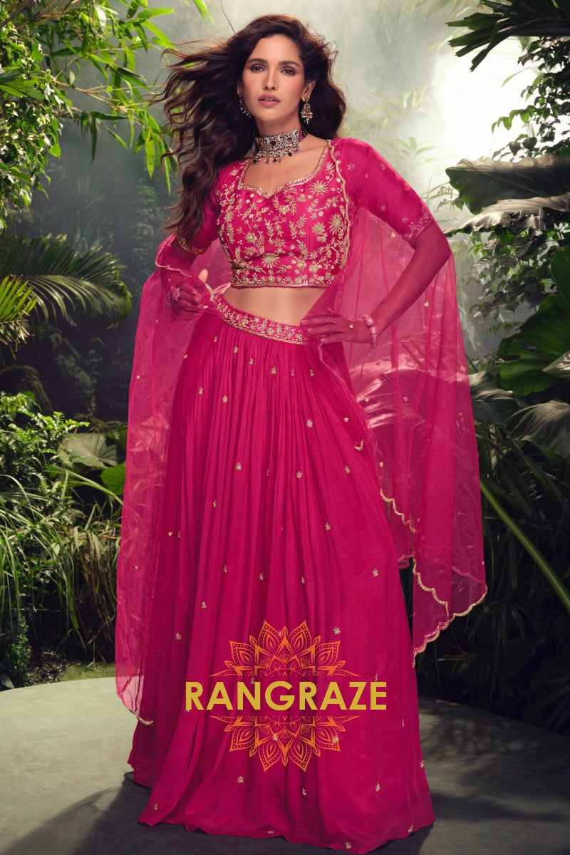 Enchanting Fuchsia Embroidered Lehenga Set