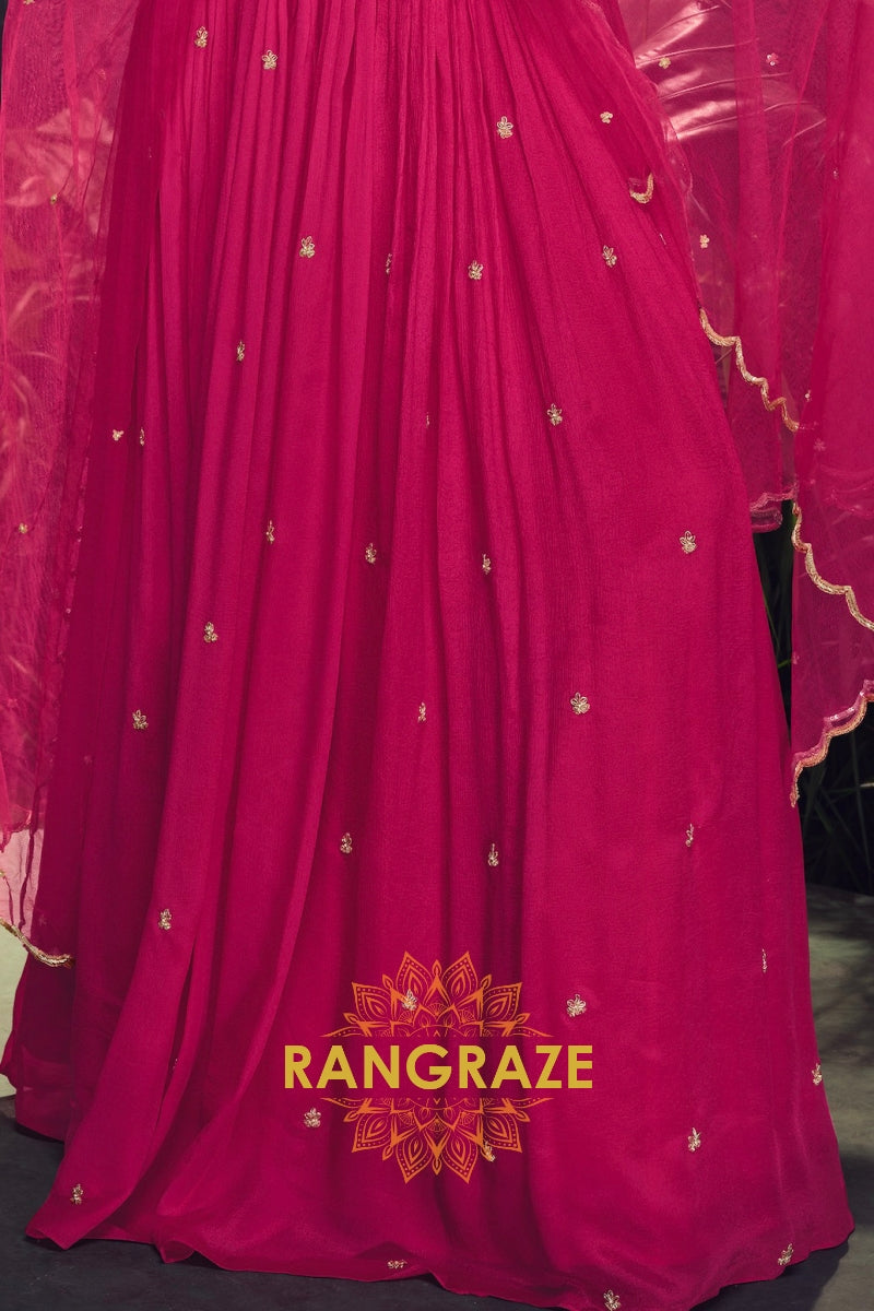 Enchanting Fuchsia Embroidered Lehenga Set