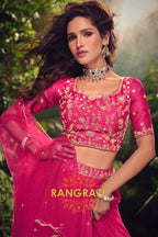 Enchanting Fuchsia Embroidered Lehenga Set