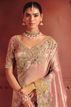 Pure Smooth Zari Silk Saree with Heavy Embroidery & Designer Blouse