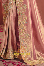Pure Smooth Zari Silk Saree with Heavy Embroidery & Designer Blouse