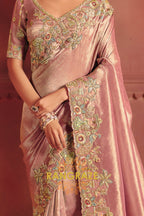 Pure Smooth Zari Silk Saree with Heavy Embroidery & Designer Blouse