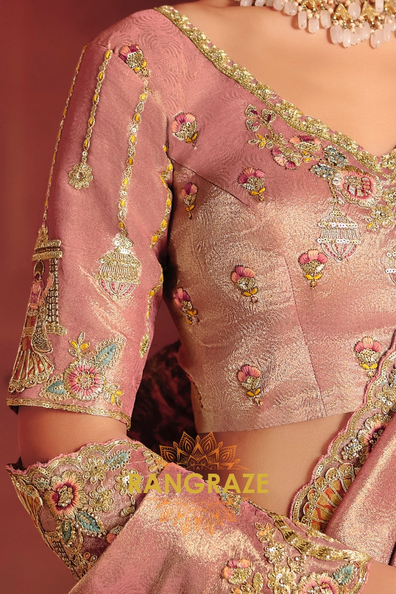 Pure Smooth Zari Silk Saree with Heavy Embroidery & Designer Blouse