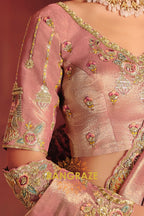 Pure Smooth Zari Silk Saree with Heavy Embroidery & Designer Blouse