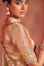 Pure Smooth Zari Silk Saree with Heavy Embroidery & Designer Blouse