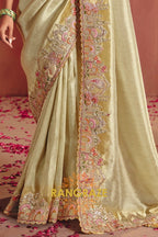 Pure Smooth Zari Silk Saree with Heavy Embroidery & Designer Blouse