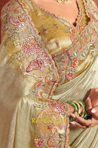 Pure Smooth Zari Silk Saree with Heavy Embroidery & Designer Blouse