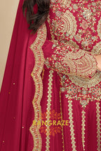 Ruby Royale Premium Chinon Heavy Embroidered Suit Set