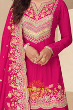Rani Royale Real Chinon Designer Sharara Suit Set