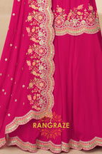 Rani Royale Real Chinon Designer Sharara Suit Set