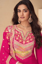 Rani Royale Real Chinon Designer Sharara Suit Set
