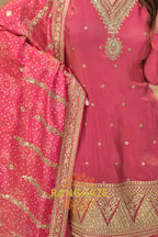 Rose Glow Premium Shimmer Silk Embroidered Sharara Suit Set