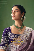 Lavender Mist Designer Embroidered Fancy Saree with Sequin, Stone & Pearl Work