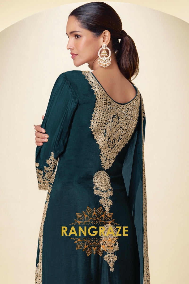 Emerald Premium Chinon Designer Suit Set