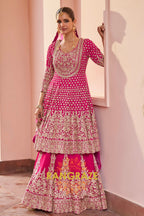 Fuchsia Premium Georgette Designer Anarkali Lehenga Suit Set