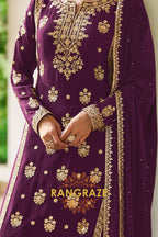 Plum Premium Chinon Designer Suit Set