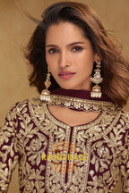 Maroon Premium Georgette Designer Suit Set