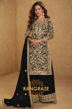 Black Premium Georgette Designer Suit Set