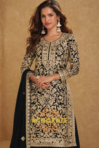 Black Premium Georgette Designer Suit Set