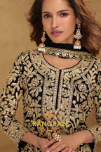 Black Premium Georgette Designer Suit Set
