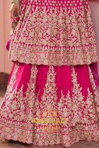 Fuchsia Premium Georgette Designer Anarkali Lehenga Suit Set