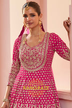 Fuchsia Premium Georgette Designer Anarkali Lehenga Suit Set