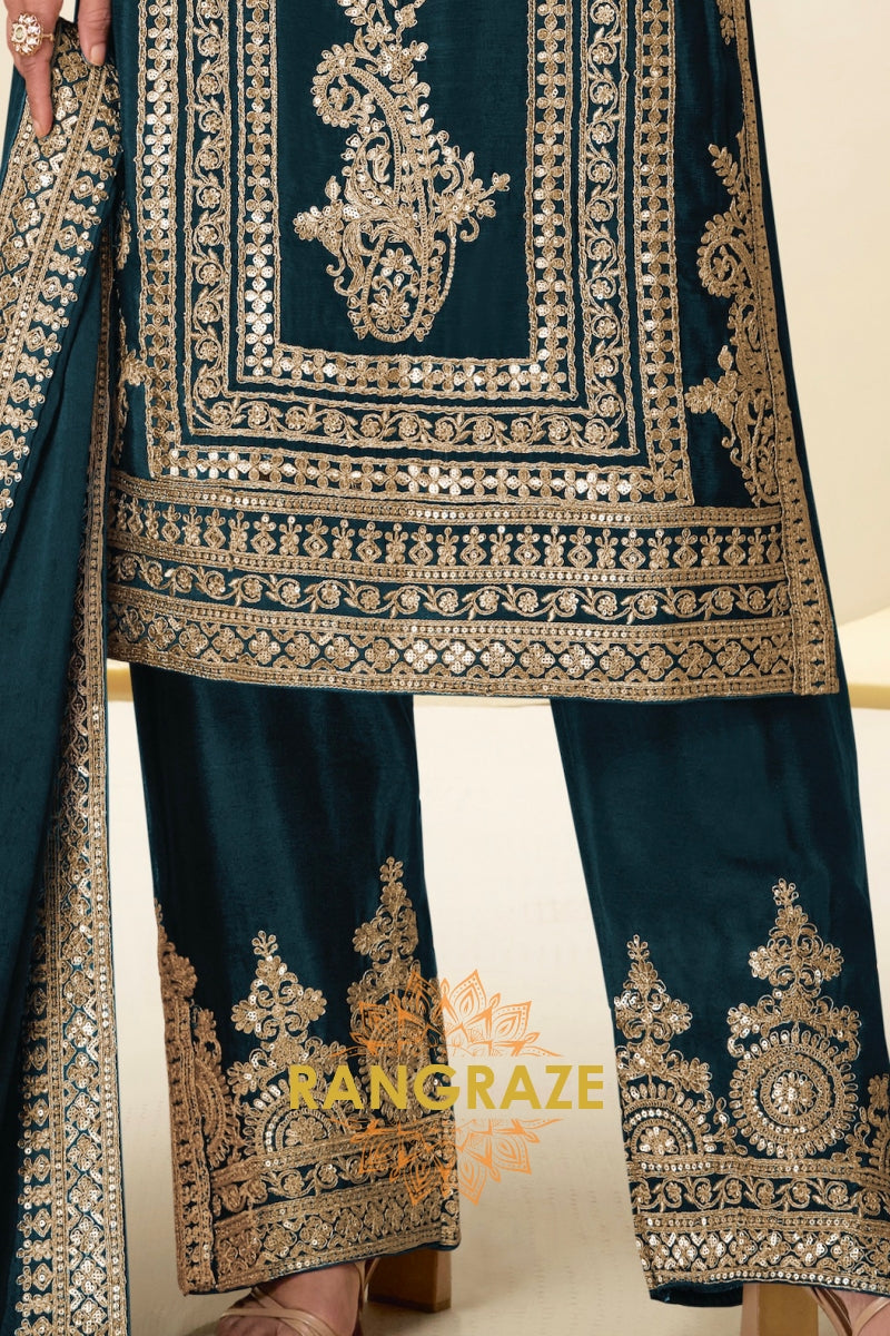 Emerald Premium Chinon Designer Suit Set