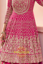 Fuchsia Premium Georgette Designer Anarkali Lehenga Suit Set