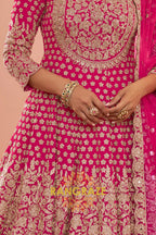 Fuchsia Premium Georgette Designer Anarkali Lehenga Suit Set