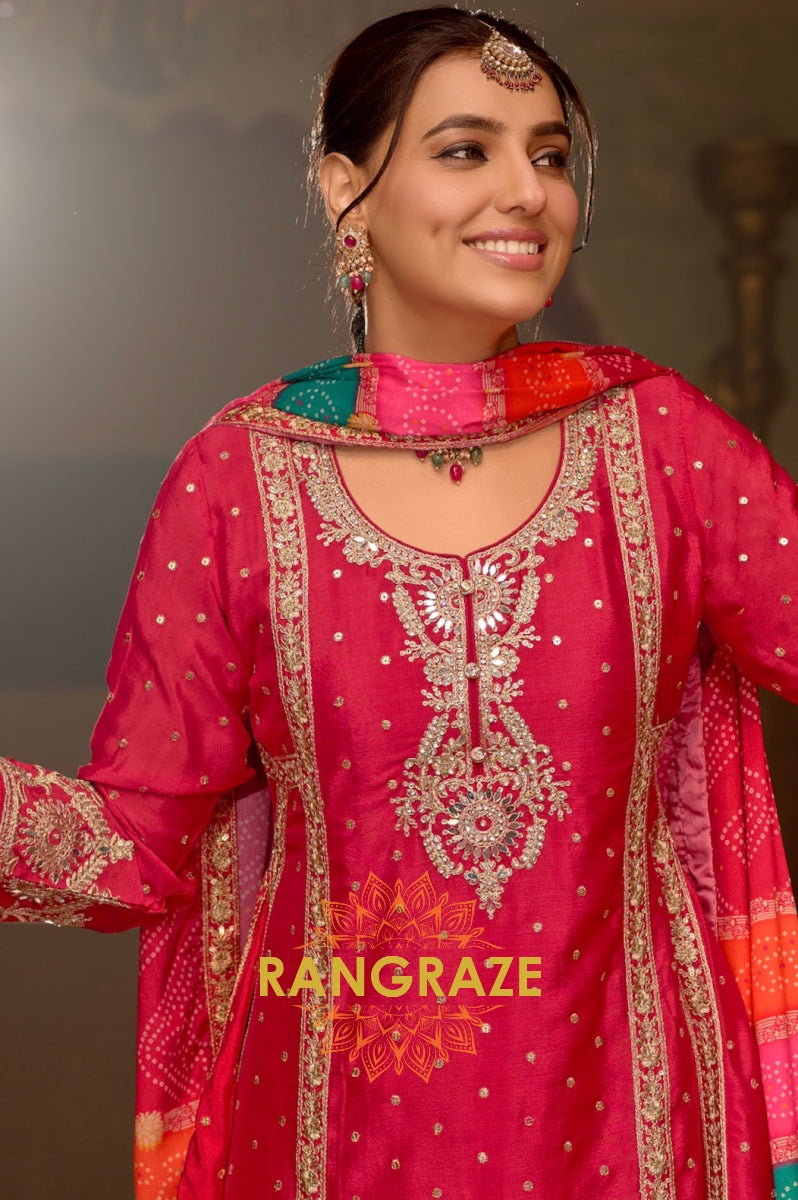 Gulabi Gota Grace Embroidered Suit Set