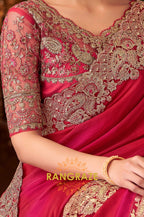 Radiant Red Embroidered Designer Saree