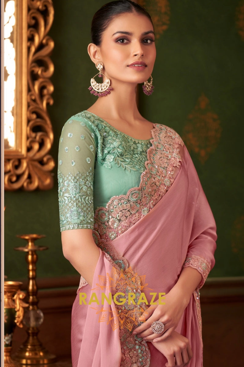 Blush Pink Elegance Designer Saree