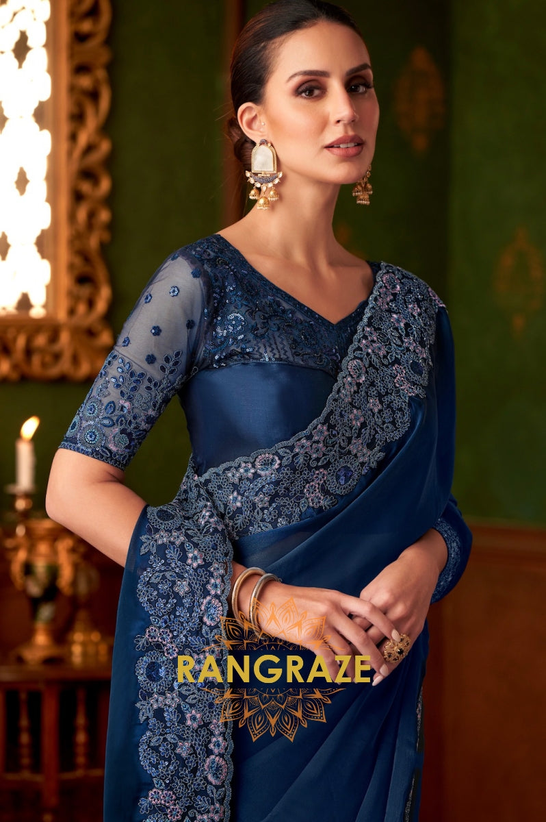 Midnight Elegance Designer Saree