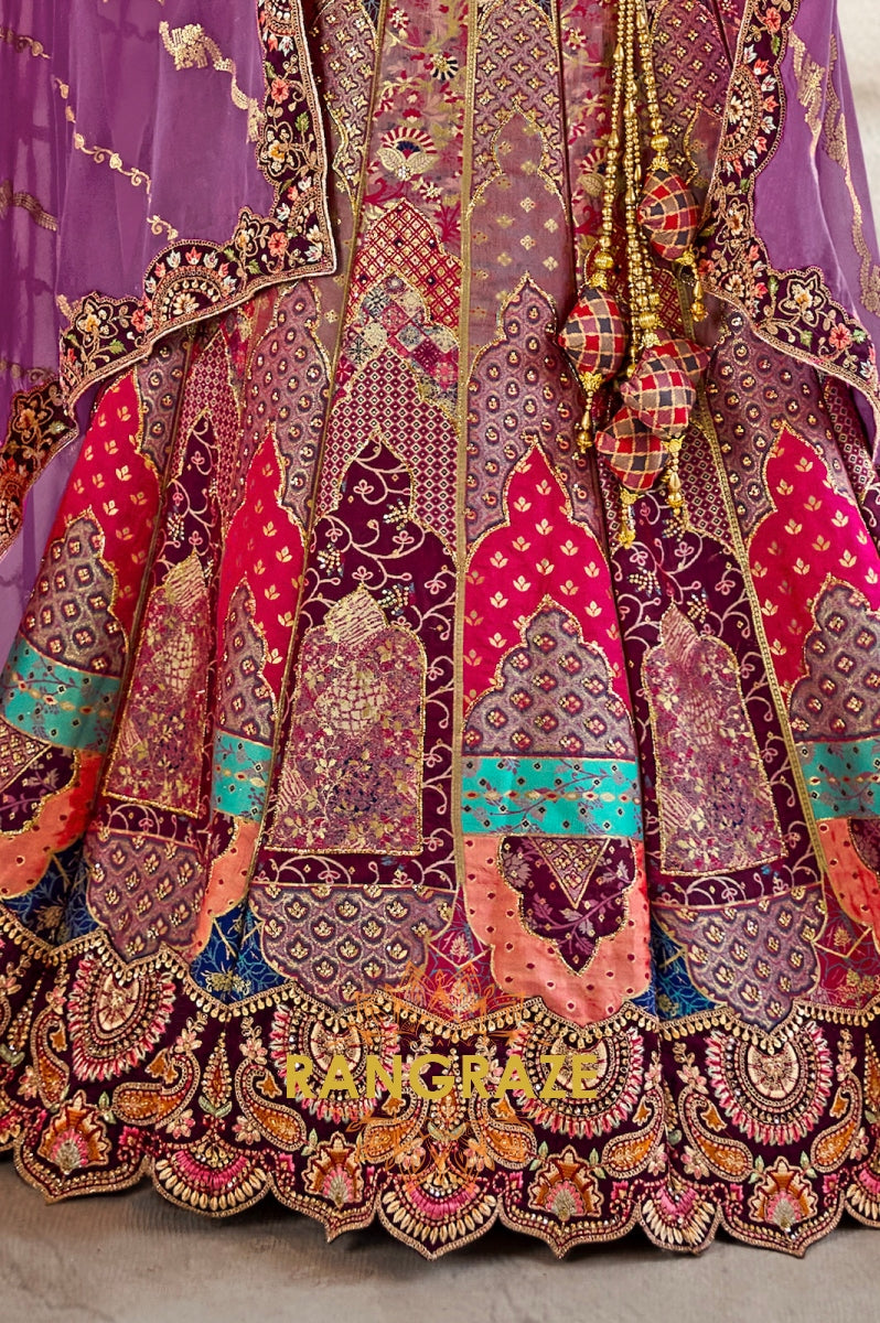 Royal Wine and Purple Banarasi Silk Lehenga – An Epitome of Timeless Elegance