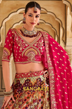 Ravishing Red and Multicolor Banarasi Silk Lehenga – A Vibrant Blend of Tradition and Grandeur