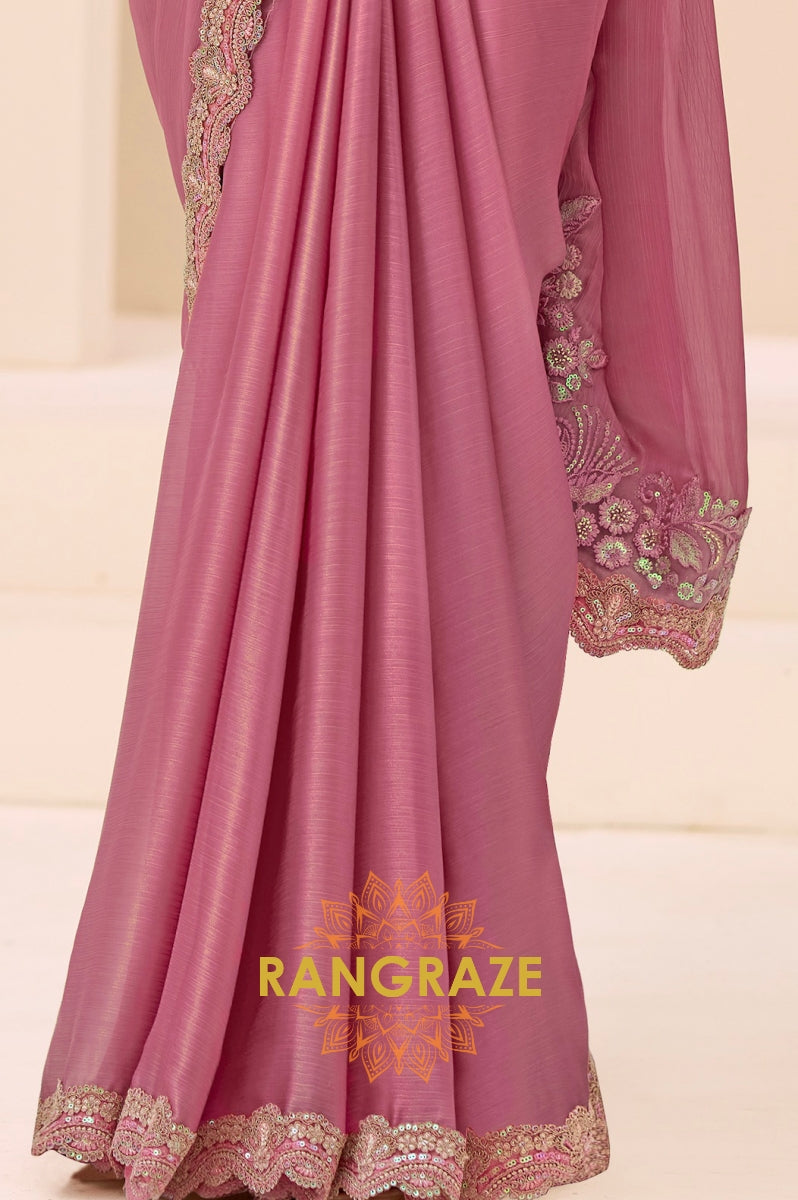 Teal Green Tissue Silk Embroidered Saree with Designer Blouse