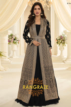 Black Premium Chinon Embroidered Anarkali Set