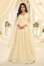Ivory Maharani Premium Georgette Anarkali Gown Set