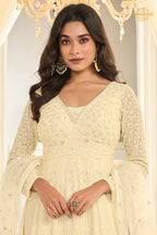 Ivory Maharani Premium Georgette Anarkali Gown Set