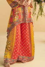 Zariya Crepe Silk Embroidered Mirror Work Suit Set