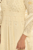 Ivory Maharani Premium Georgette Anarkali Gown Set