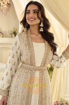 Ivory Premium Chinon Embroidered Anarkali Set