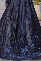 Midnight Sequined Georgette Palazzo Set