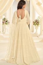 Ivory Maharani Premium Georgette Anarkali Gown Set