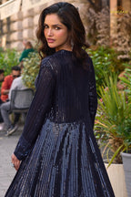 Midnight Sequined Georgette Palazzo Set
