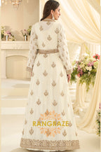 Ivory Premium Chinon Embroidered Anarkali Set