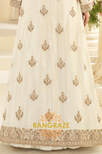 Ivory Premium Chinon Embroidered Anarkali Set