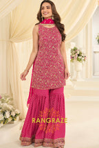 Rani Pink Premium Georgette Suit Set