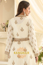 Ivory Premium Chinon Embroidered Anarkali Set